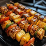 BBQ Tofu Skewers with Bell Peppers & Pineapple recipe