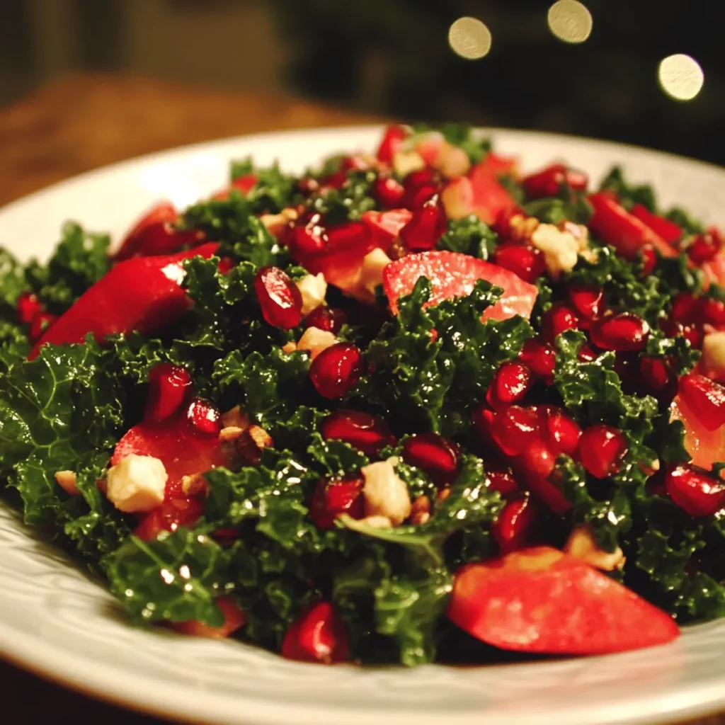 Festive Pomegranate Kale Salad