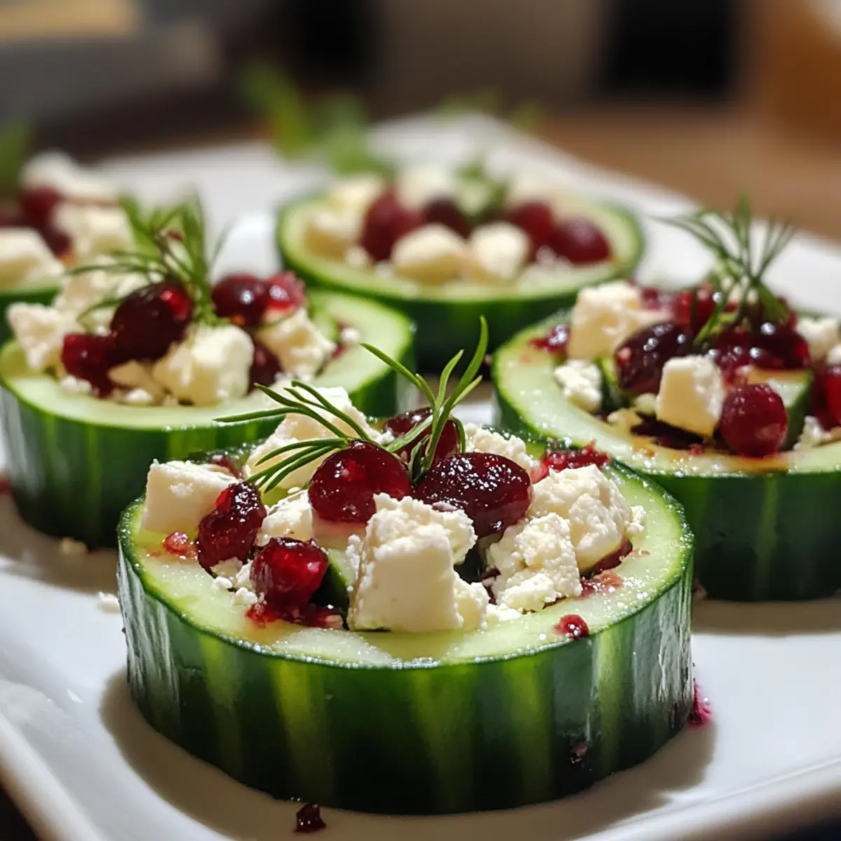 Cranberry Feta Cucumber Cups