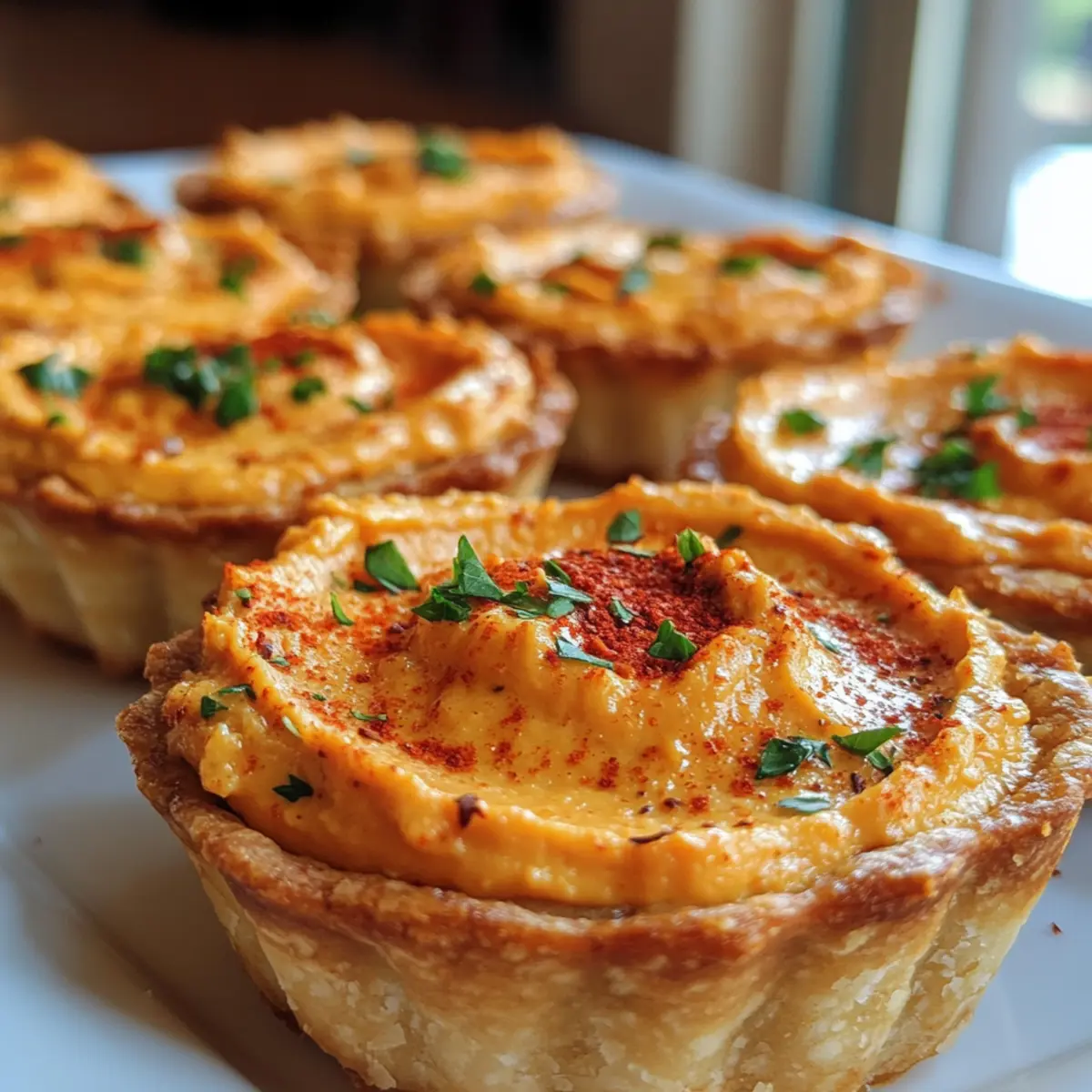 Roasted Red Pepper Hummus Tartlets