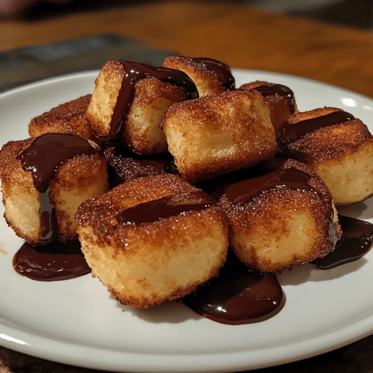 Air Fryer Churro Bites with Chocolate Sauce