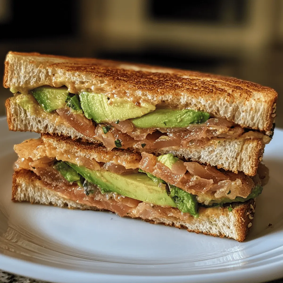 Tuna and Avocado Melt Sandwich