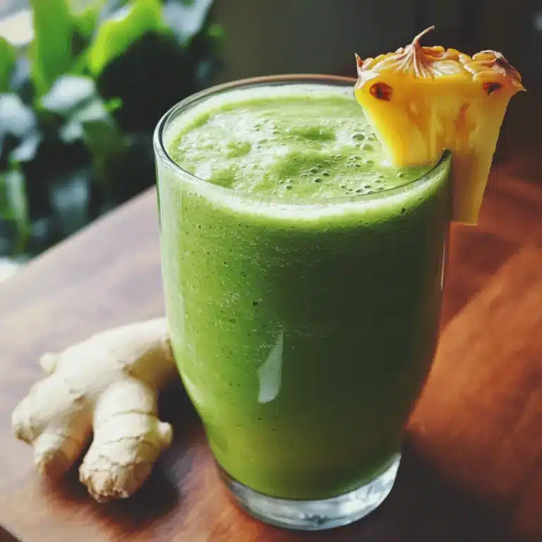 Green Detox Smoothie (Spinach, Banana, Pineapple, Ginger)