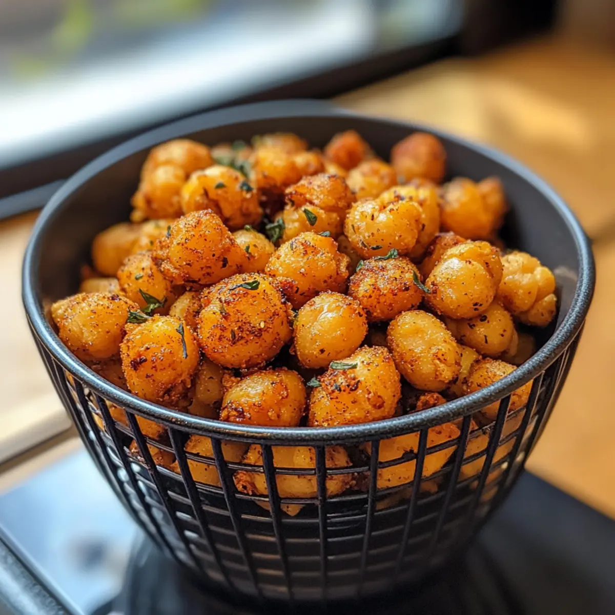 Air Fryer Spiced Chickpea Crunchers
