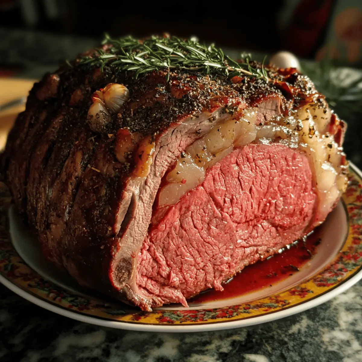 Holiday Prime Rib Roast with Thyme and Garlic