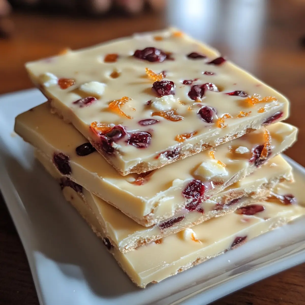 Cranberry Orange White Chocolate Bark