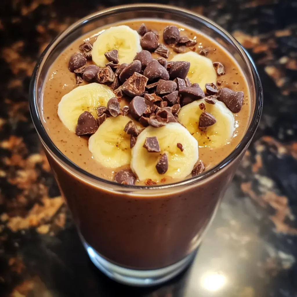 Chocolate Peanut Butter Banana Protein Smoothie recipe