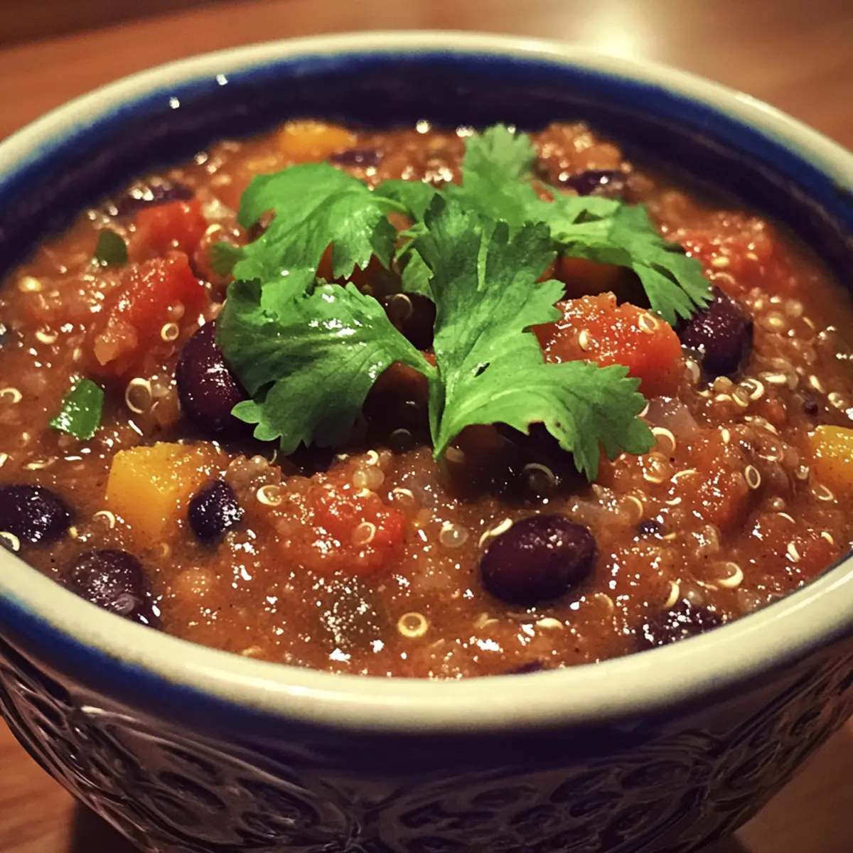 Hearty Black Bean and Quinoa Chili