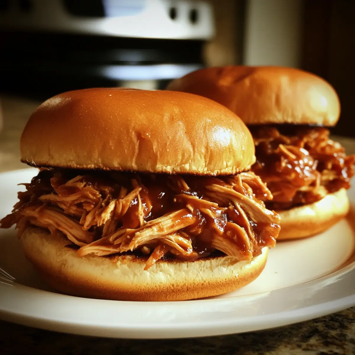 Slow Cooker BBQ Pulled Chicken Sandwiches recipe