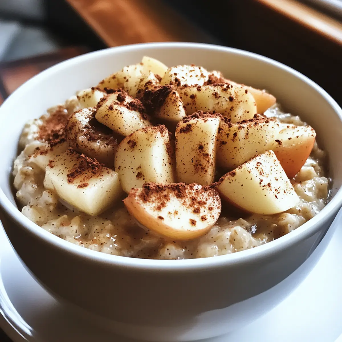 Overnight Slow Cooker Oatmeal with Apples and Cinnamon