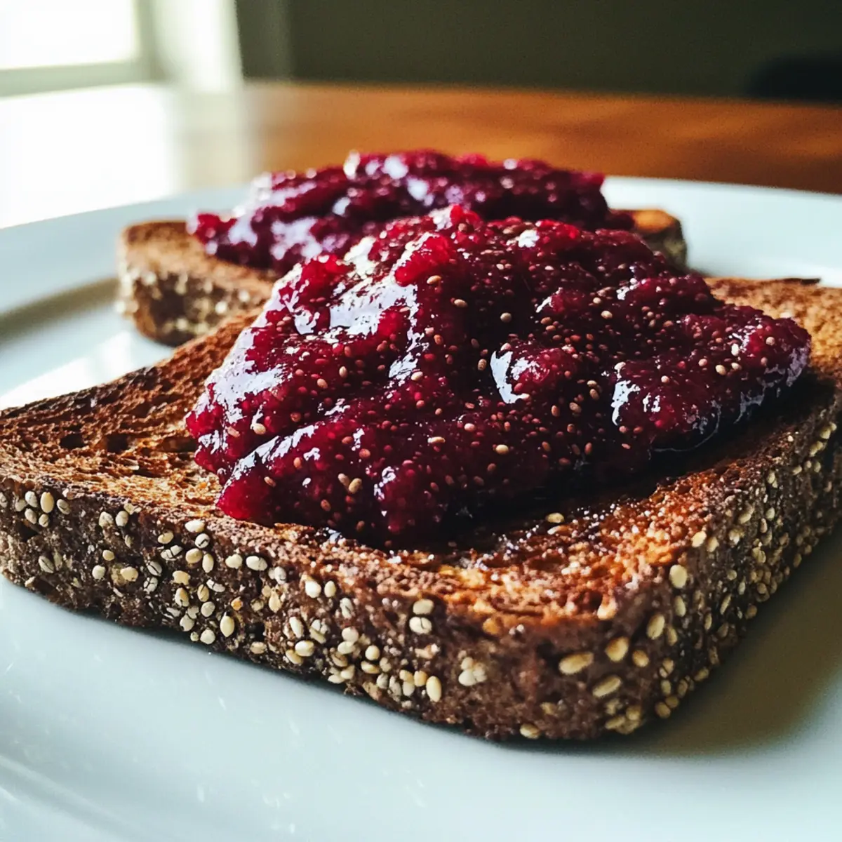 Chia Seed Jam on Buckwheat Toast