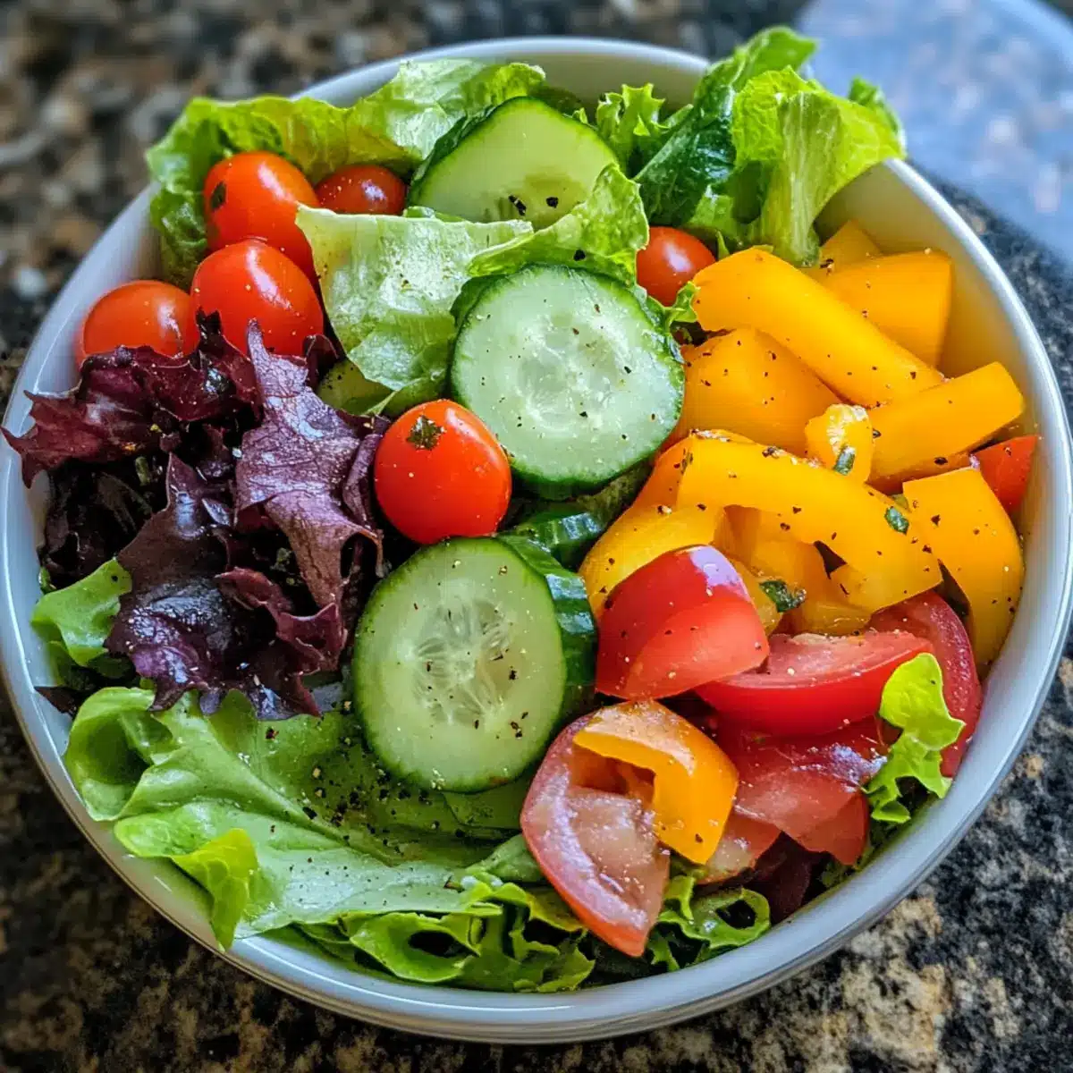 Simple Garden Salad with Homemade Vinaigrette