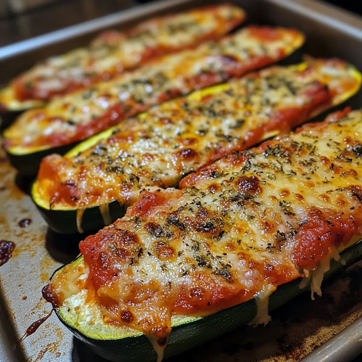 Baked Zucchini Pizza Boats recipe