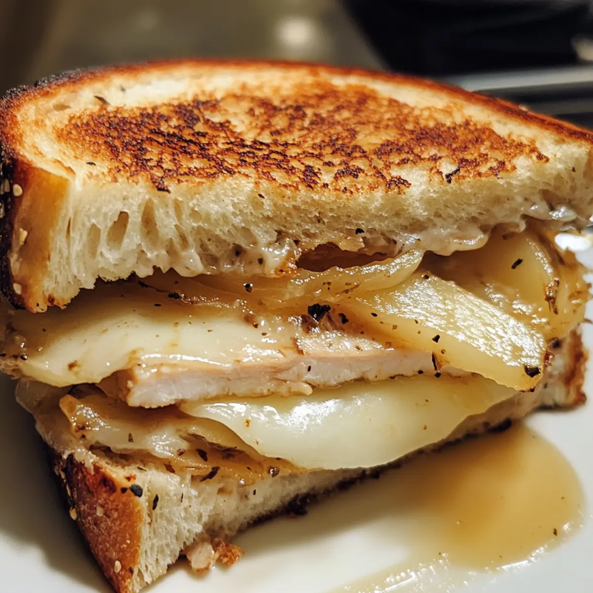 Buttery Apple, Turkey & Brie Melts with Caramelized Onions
