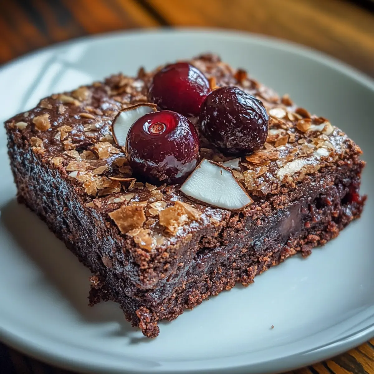 Coconut and Cherry Brownie Slice