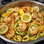 One-Pot Lemon Garlic Shrimp Zucchini Noodle Pasta