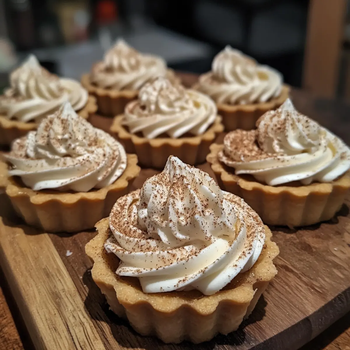 Mini Eggnog Tarts with Nutmeg Whipped Cream