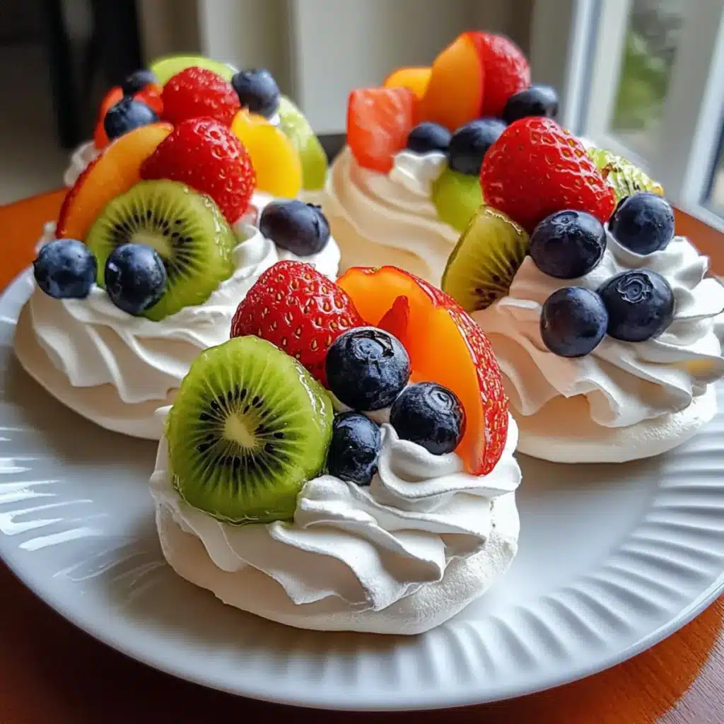 Mini Pavlovas with Whipped Cream and Fresh Fruit