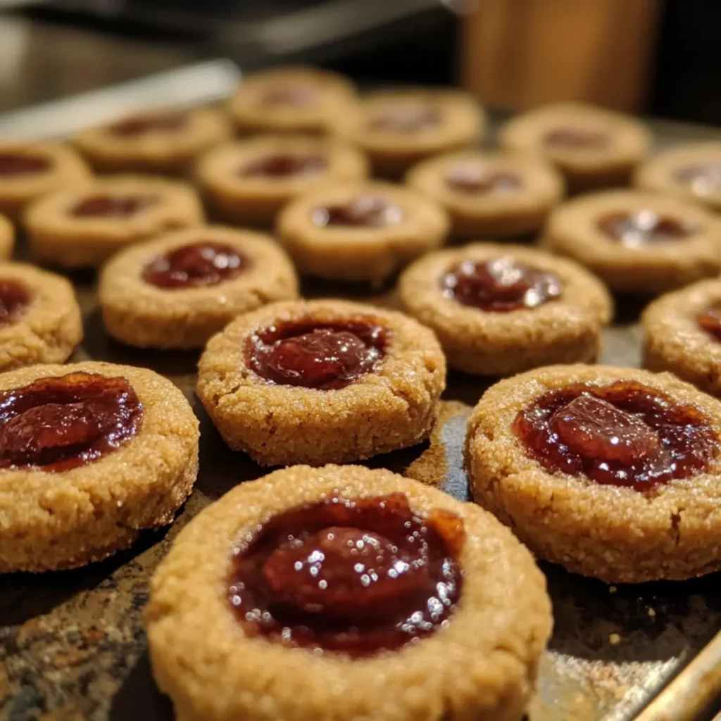 Ginger Molasses Thumbprint Cookies with Jam Filling