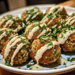 Baked Falafel Bites with Lemon-Tahini Drizzle