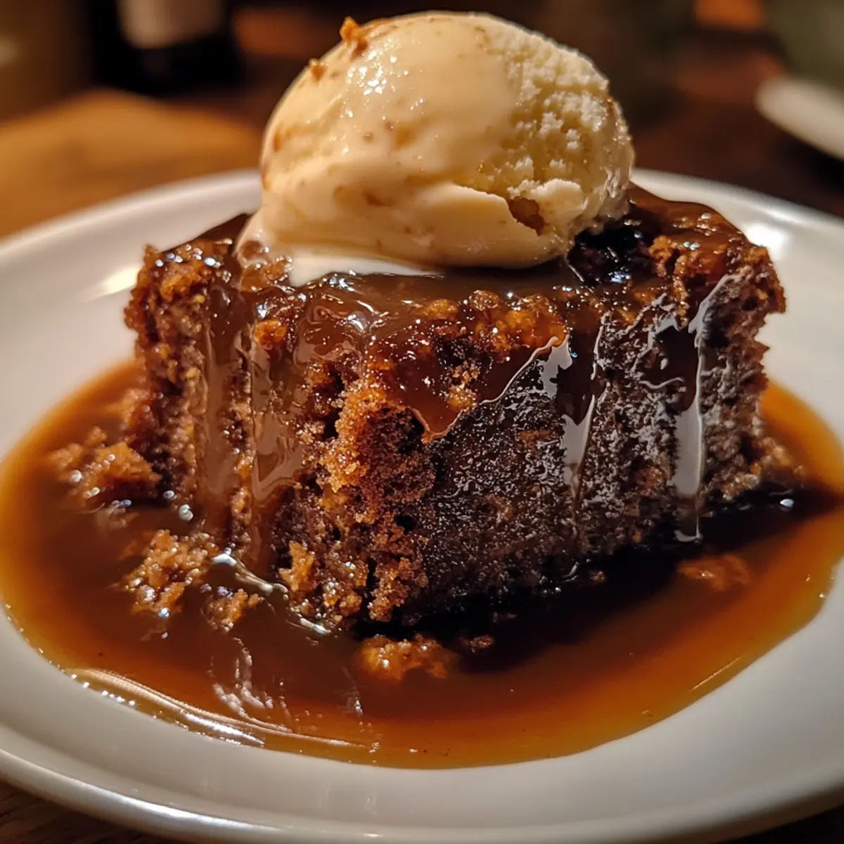 Sticky Toffee Pudding with Vanilla Ice Cream