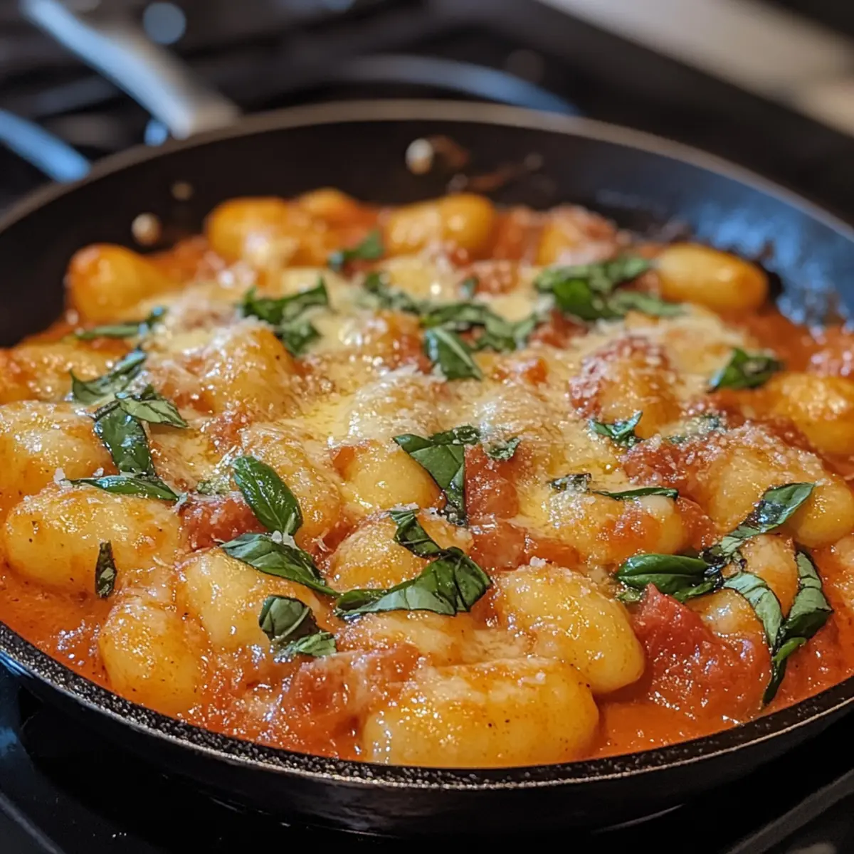 Creamy Tomato & Basil Gnocchi Skillet recipe
