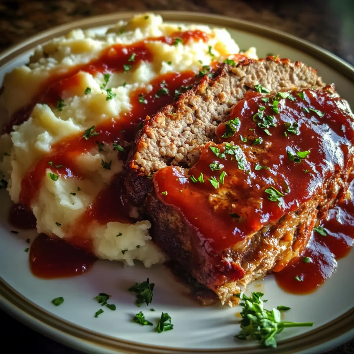 Mom's Best Meatloaf with Mashed Potatoes