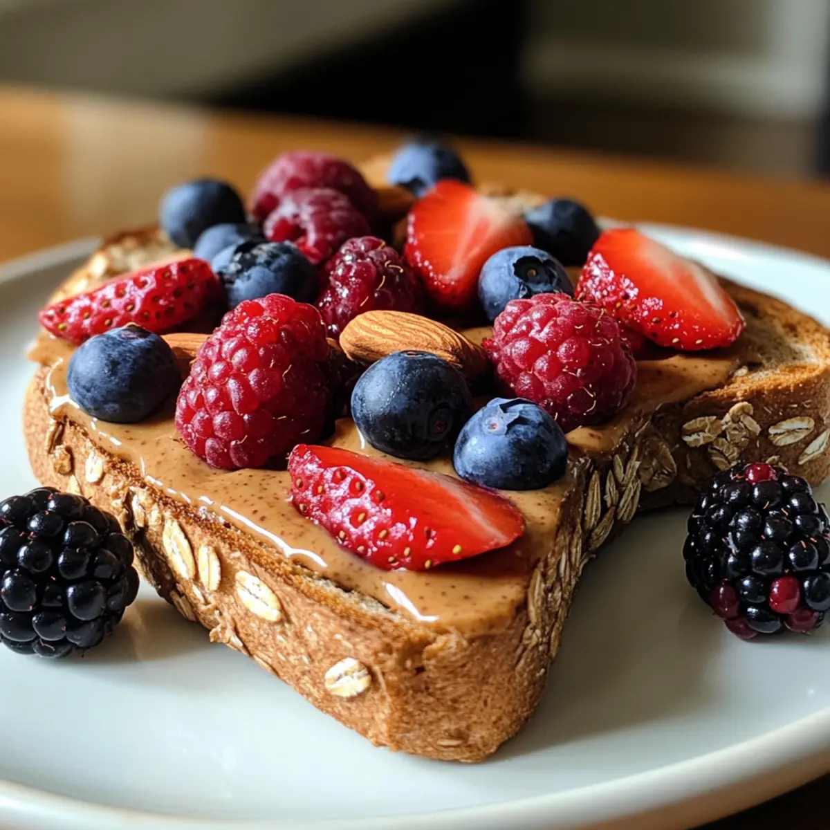 Almond Butter & Berry Protein Toast