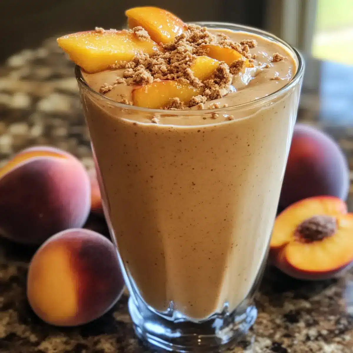 Peach Cobbler Cashew Butter Smoothie