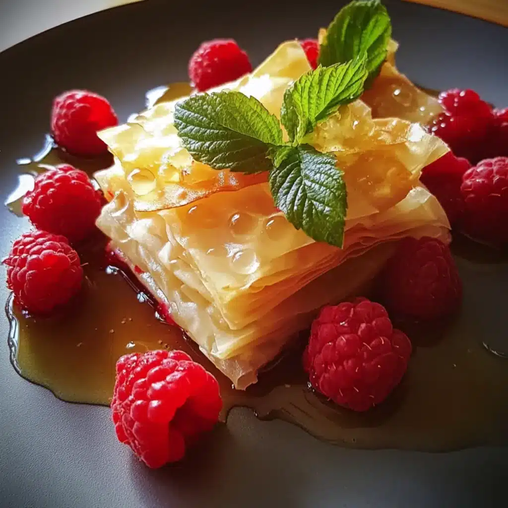Honeyed Filo Shards with Fresh Raspberries