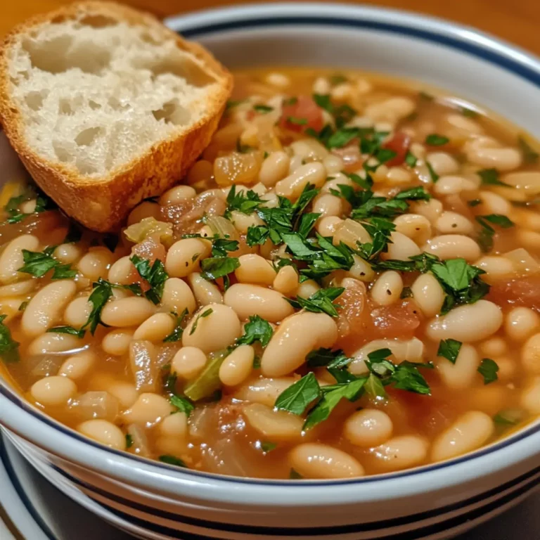 Seed Pasta and White Bean Garlic Soup