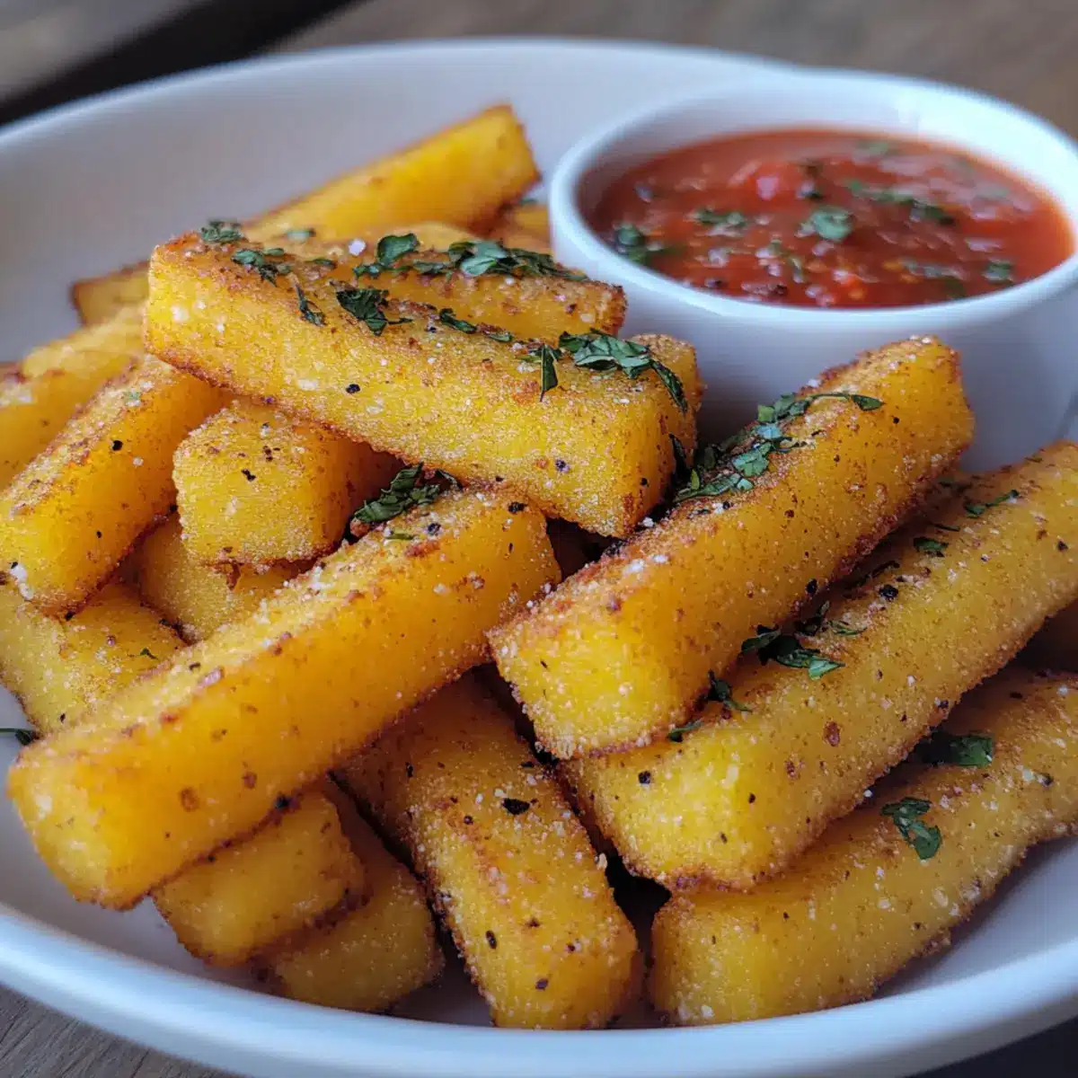 Polenta Fries with Mild Tomato Dipping Sauce