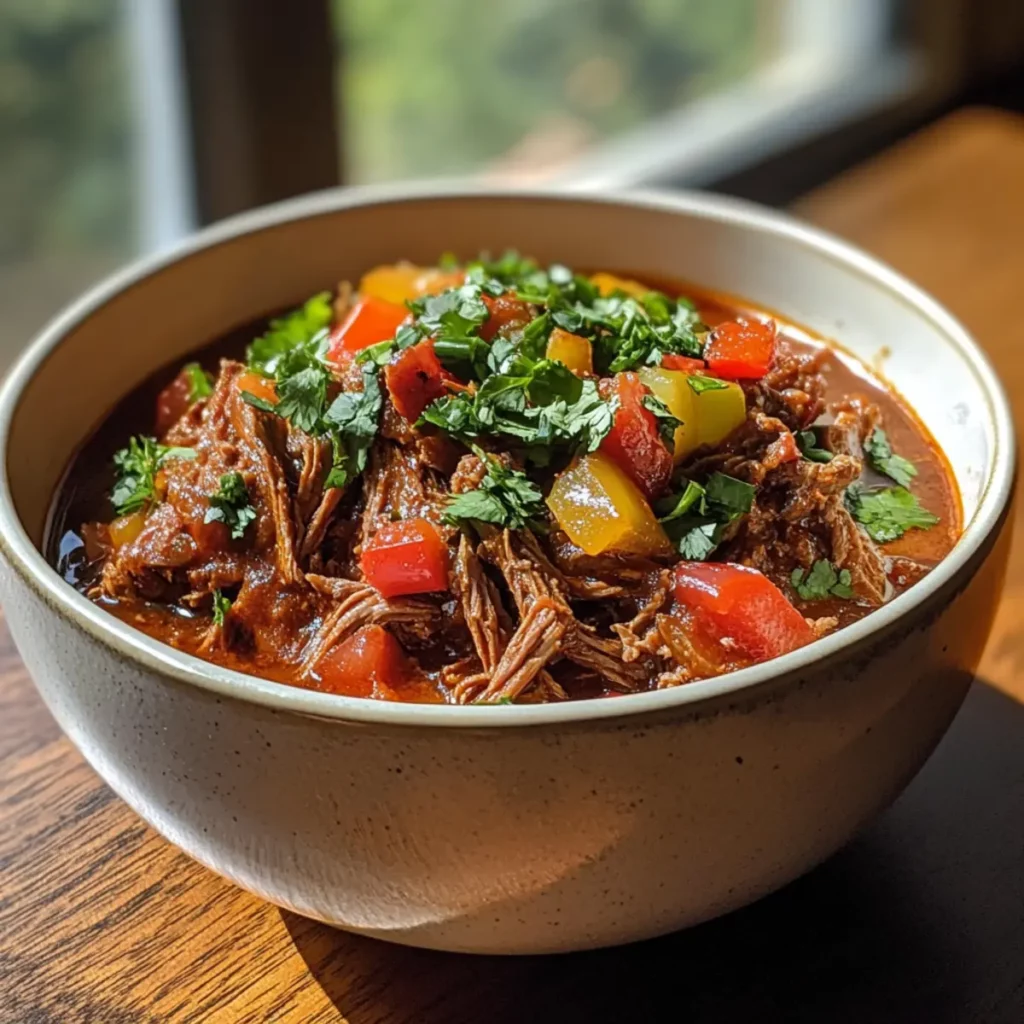 Slow Cooker Shredded Beef Ropa Vieja recipe