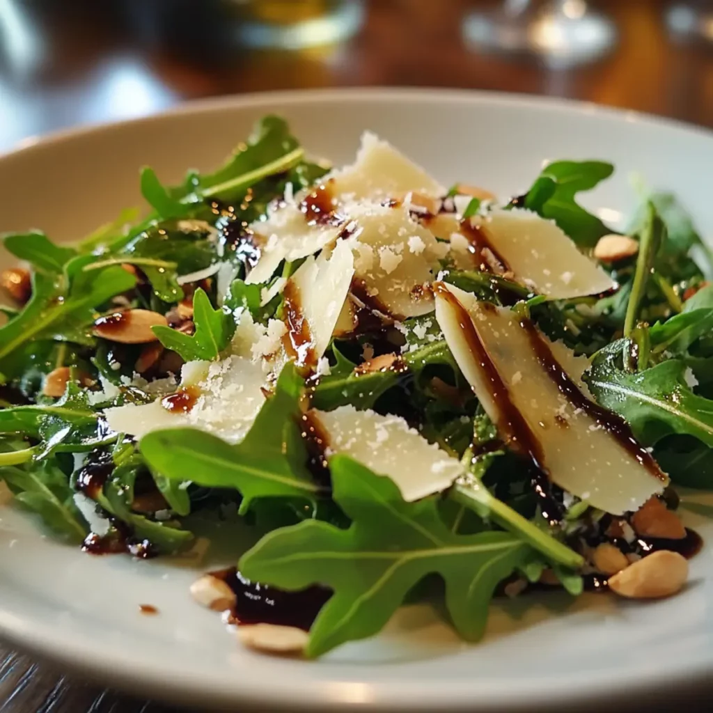 Balsamic Arugula and Shaved Parmesan