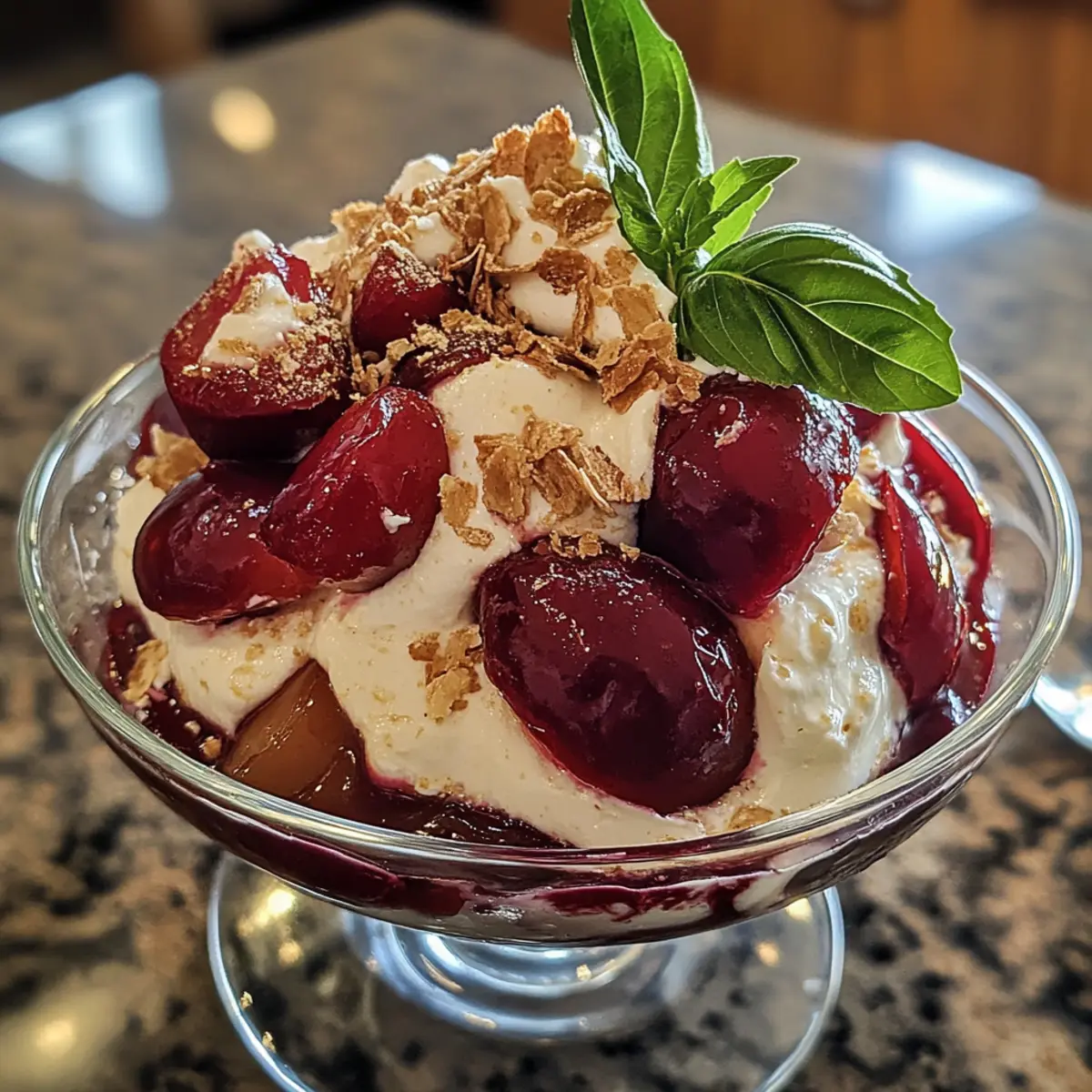 Roasted Plum and Ricotta Parfait