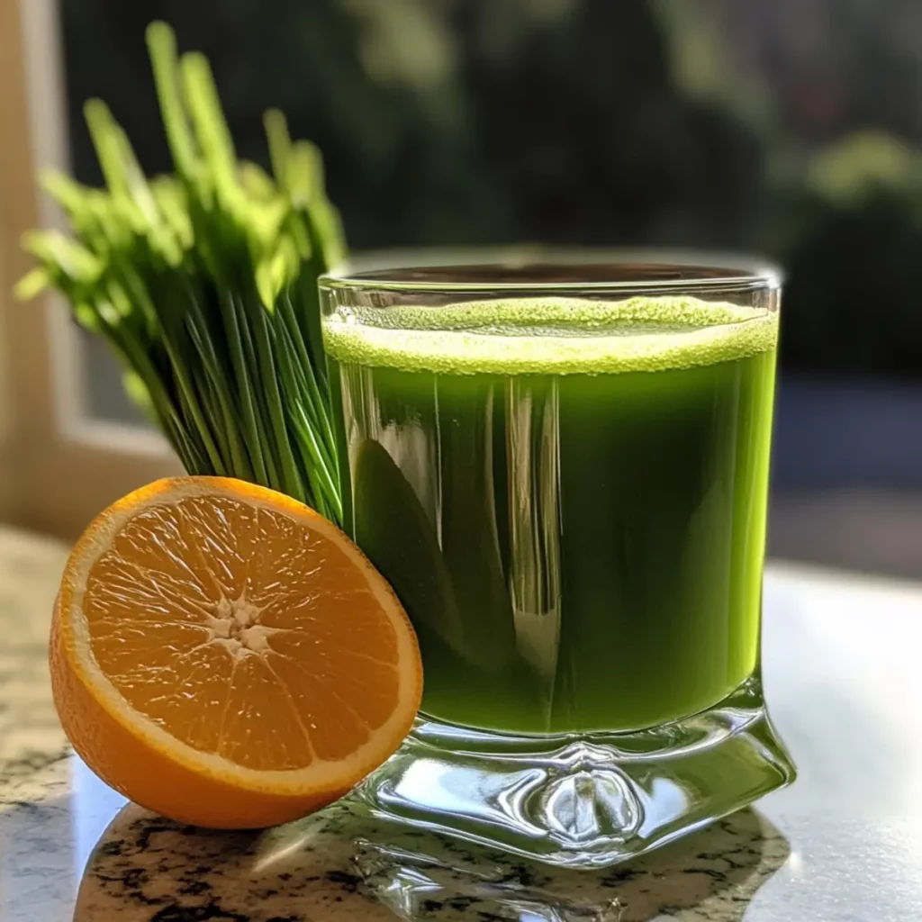 Wheatgrass and Orange Zest Juice recipe
