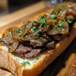 Peppery Steak and Caramelized Onion Baguette recipe