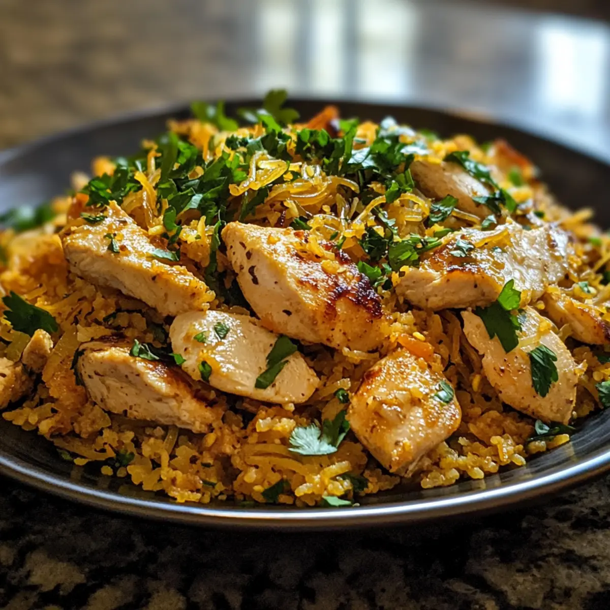 Chicken and Bulgur Pilaf with Toasted Vermicelli