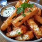 Crispy Halloumi Fries with Mint Yogurt