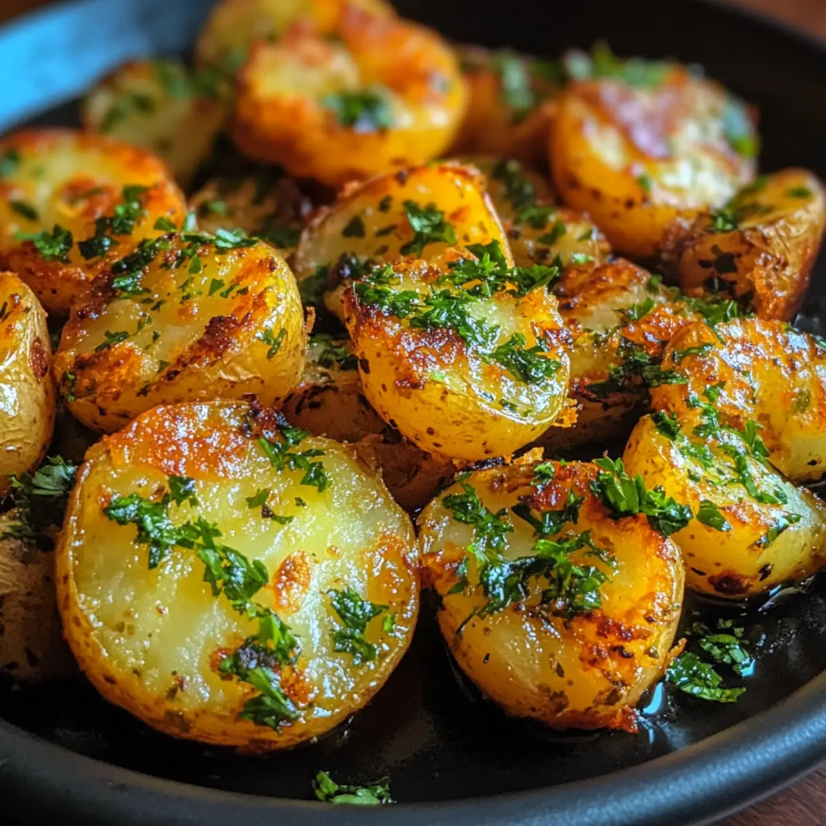 Crispy Smashed Baby Potatoes with Herbs