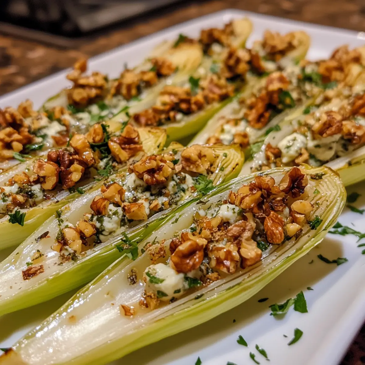 Toasted Walnut and Gorgonzola Endive Spears