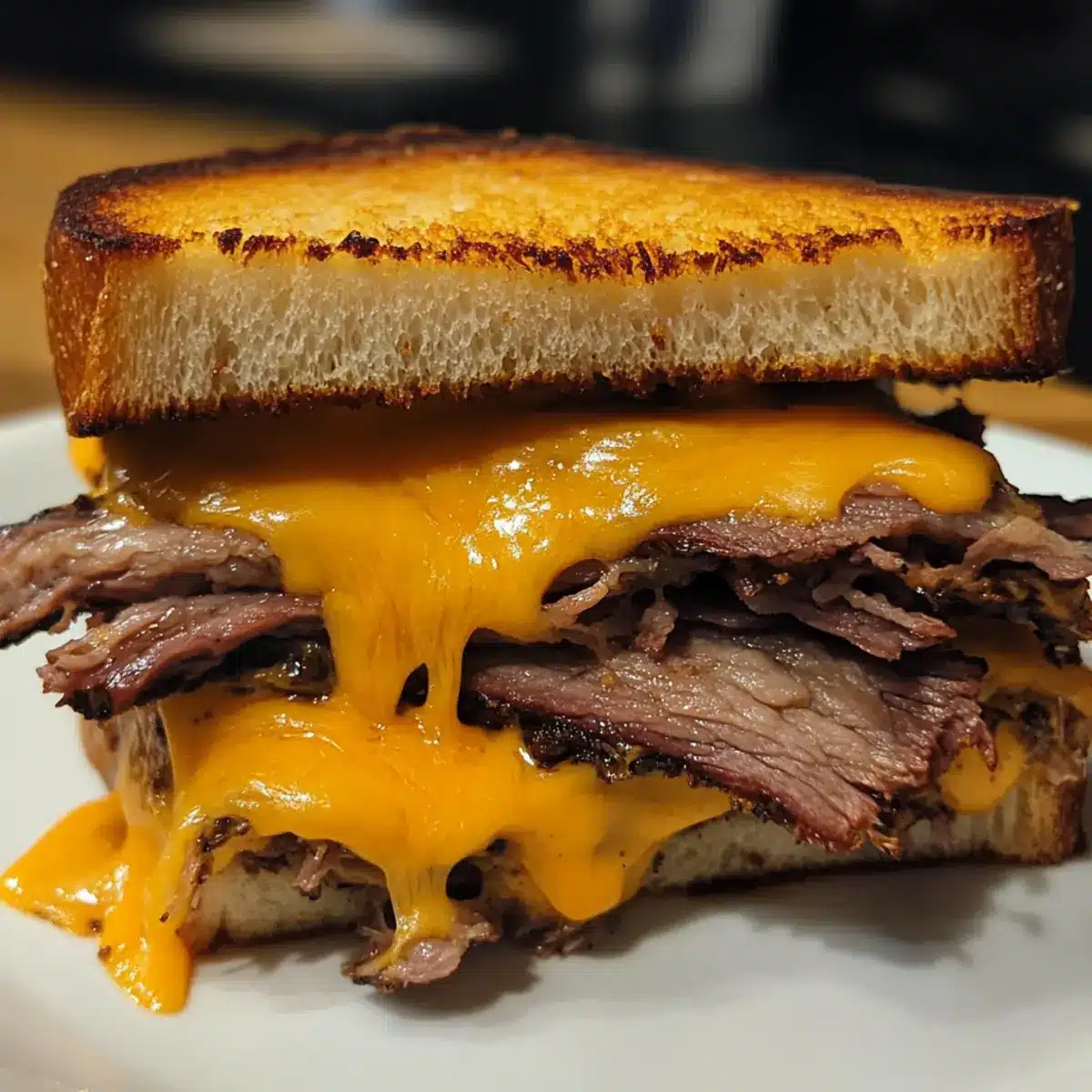 Smoked Brisket and Sharp Cheddar Melt