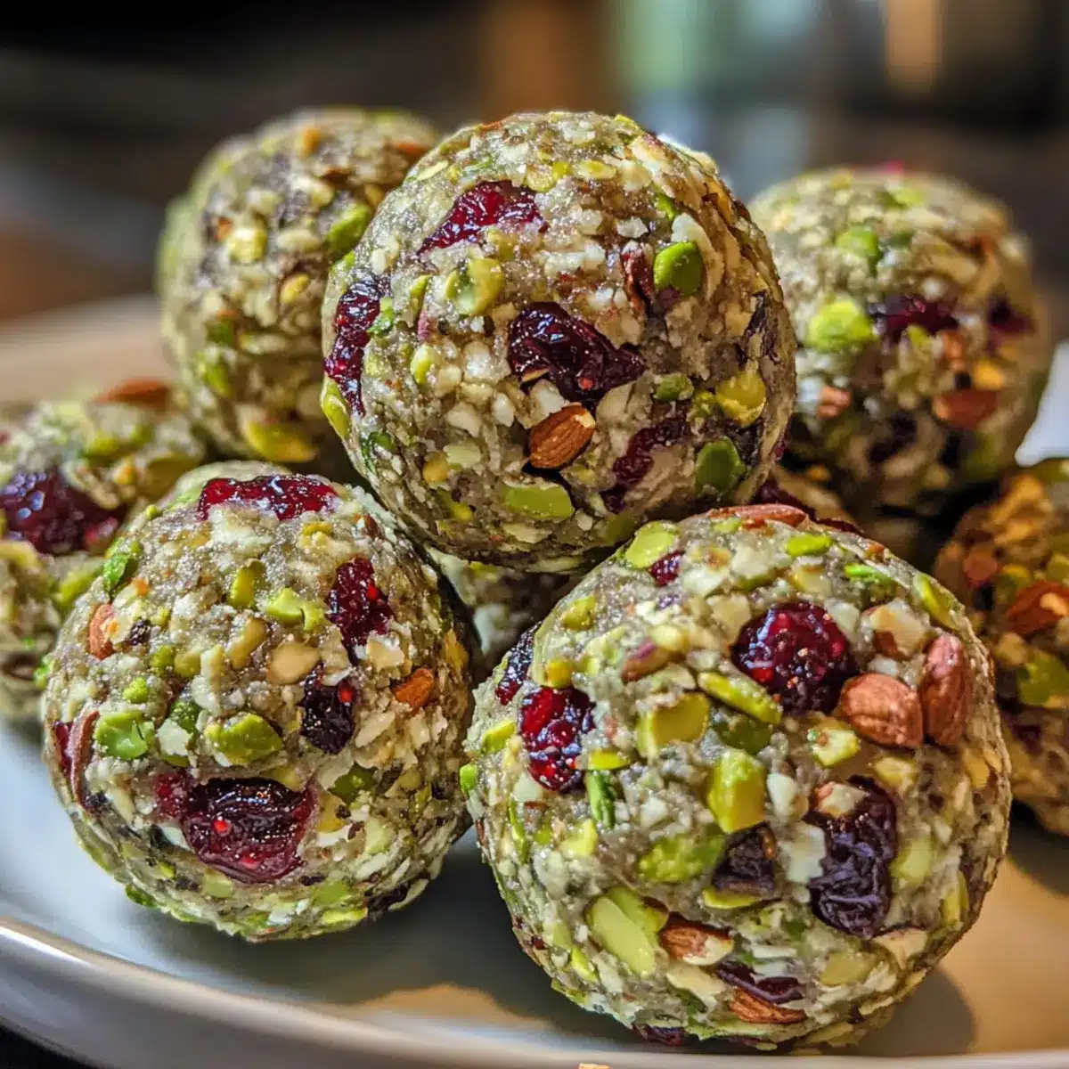 Savory Pistachio and Cranberry Cheese Balls