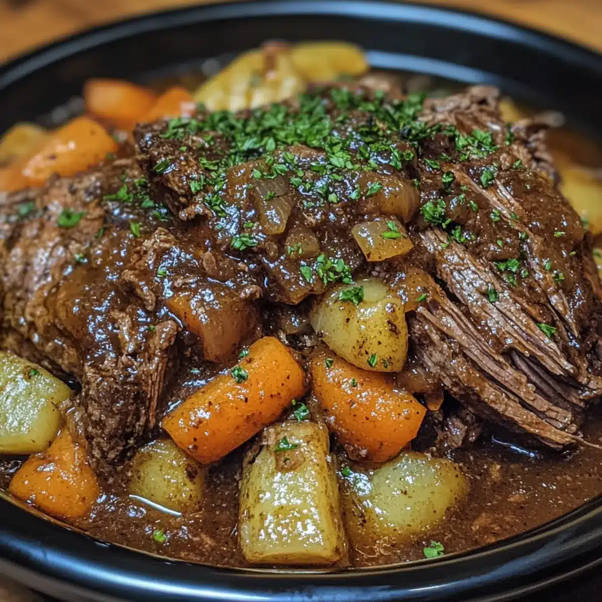 Slow Cooker Beef Chuck Pot Roast with Root Vegetables recipe