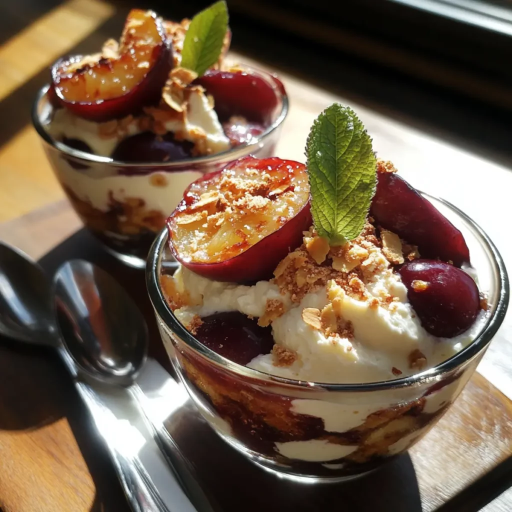 Roasted Plum and Ricotta Parfait