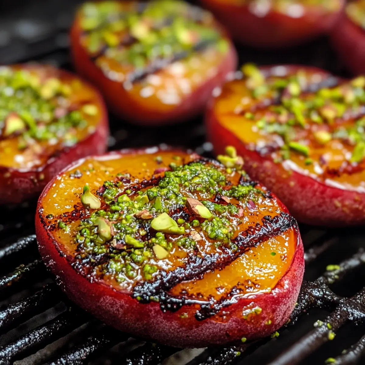 Grilled Nectarines with Pistachio Cream