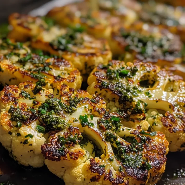 Roasted Cauliflower Steaks with Herb Pesto recipe
