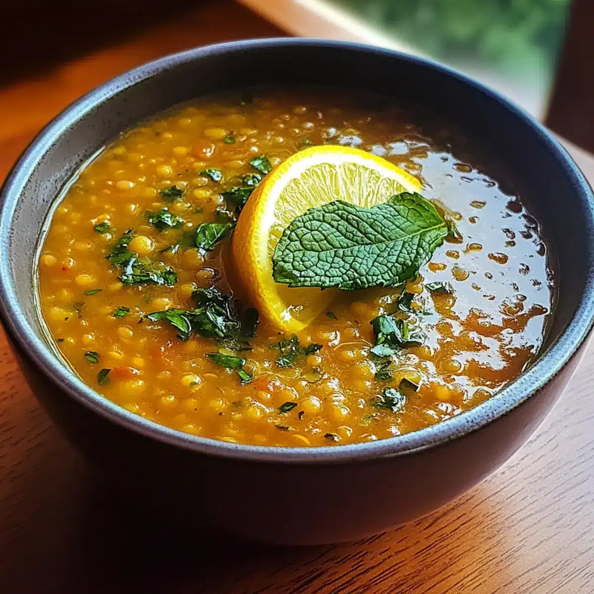 Turkish Red Lentil Soup with Lemon and Mint