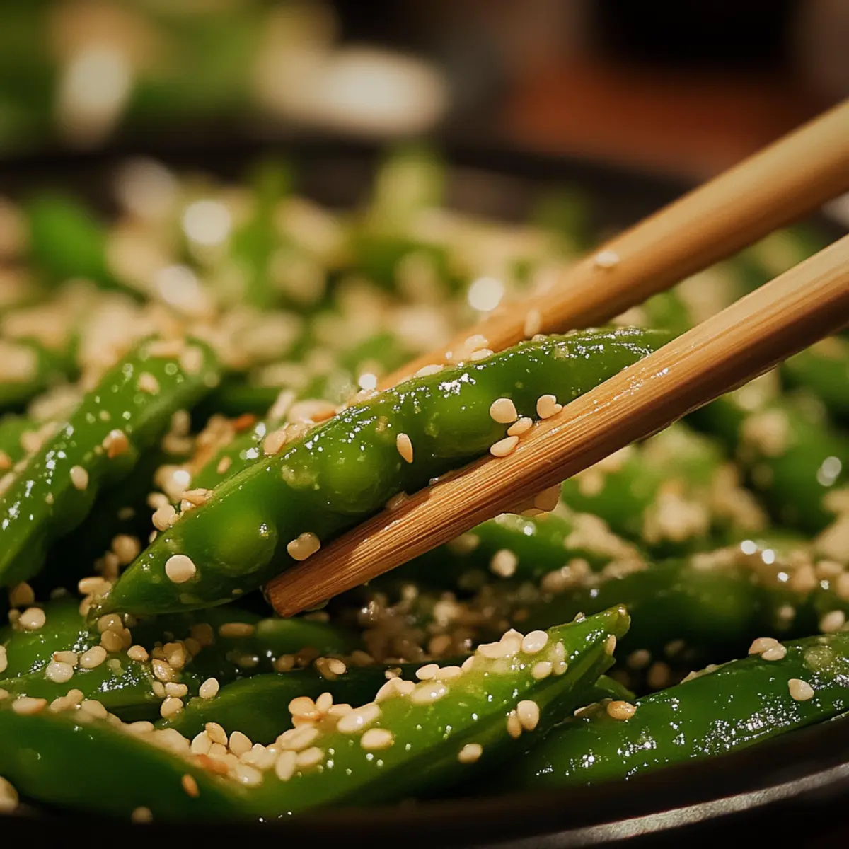 Sesame Crust Snap Peas