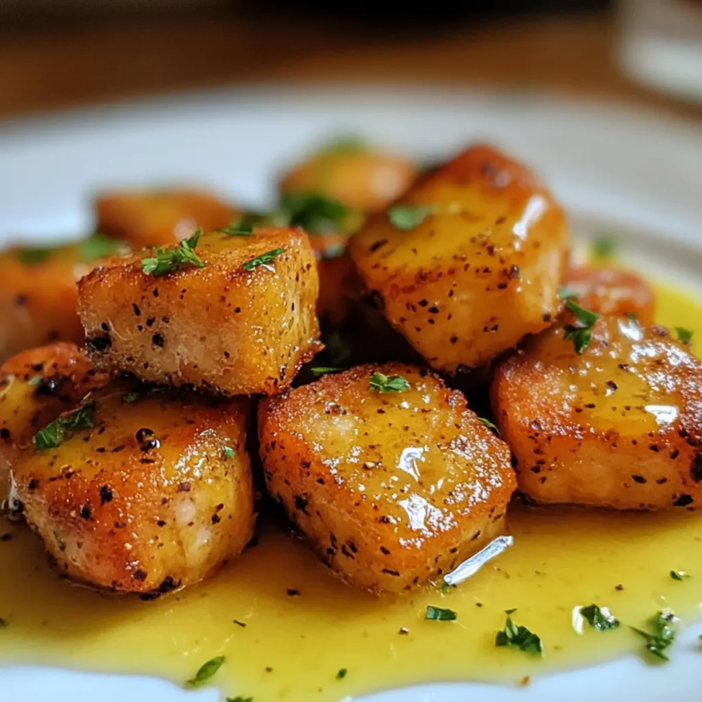 Salmon Nuggets with Honey Mustard Drizzle